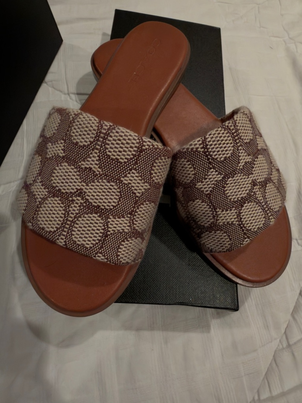 Coach Holly Sandal In Signature Textile Jacquard Size 8.5 - Picture 5 of 7